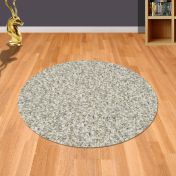 Twilight Speckled Shaggy Circle Rugs 39001 2211 in White Linen