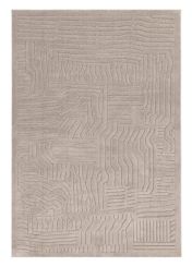 Valley Route Geometric 3D Rug in Natural Beige