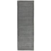 York Plain Wool Hall Runner Rugs in Grey