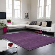York Plain Wool Rugs in Purple